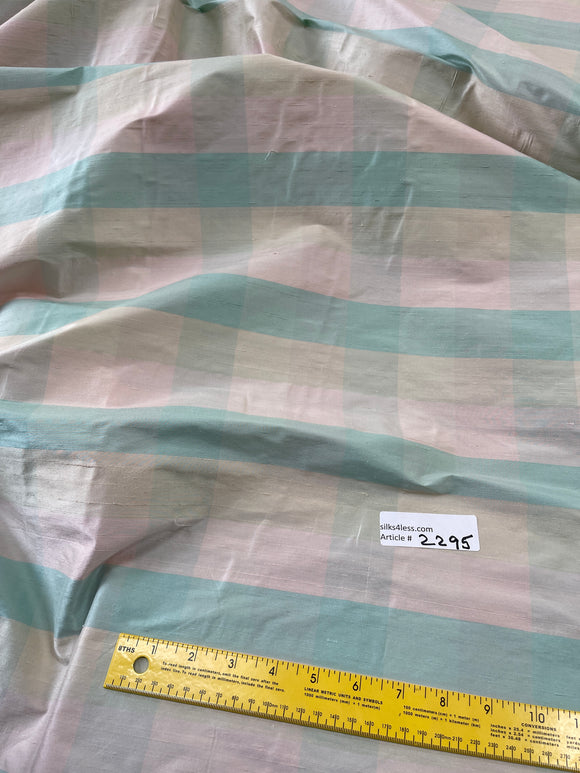 Designer Quality Silk Shantung Plaid - PASTEL COLORS!!!