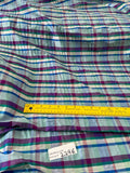 Designer Quality Silk Shantung Plaid - BLUES/ GREENS/ PURPLE!!!