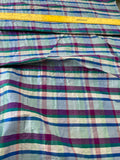 Designer Quality Silk Shantung Plaid - BLUES/ GREENS/ PURPLE!!!