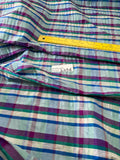 Designer Quality Silk Shantung Plaid - BLUES/ GREENS/ PURPLE!!!