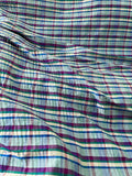 Designer Quality Silk Shantung Plaid - BLUES/ GREENS/ PURPLE!!!