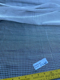 Exquisite Quality Silk Tissue Gingham Check Pattern - WHITE/ SILVER!!!