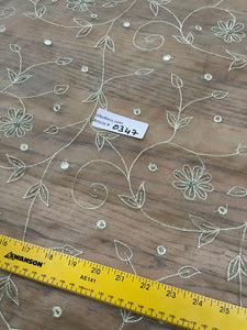 Exquisite Quality Silk Organza Sheer Embroidery - MINT GREEN!!!