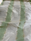 Designer Quality Silk Taffeta Jacquard Stripes - PASTEL GREEN/ IVORY!!!