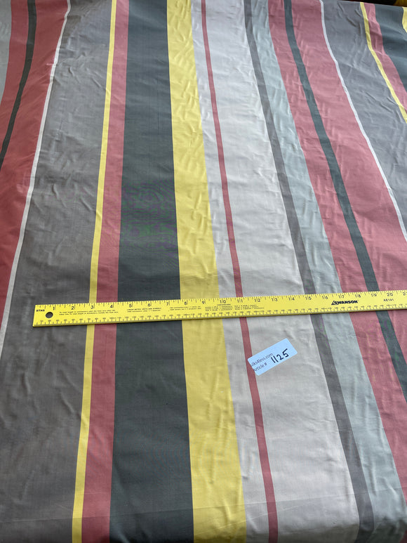 Designer Quality Silk Taffeta Stripes - OLIVE GOLD/ BRICK RED/ LEAD!!!