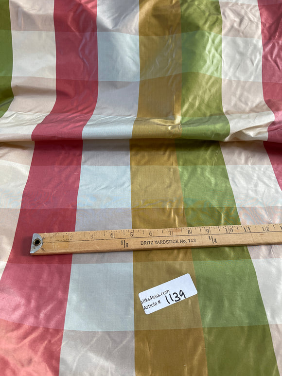 Designer Quality Silk Taffeta Plaid - SKY BLUES/ MUSTARD/ RED/ GREENS/ IVORY!!!