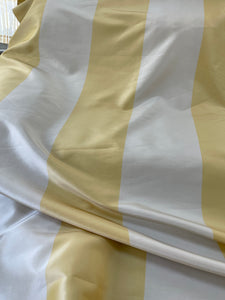 Designer Quality Wide Silk Taffeta Stripes  - IVORY/ GOLDEN YELLOW!!!