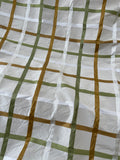 Designer Quality Silk Taffeta/ Satin Plaid - BURNT GOLD/MOSS GREEN!!!