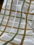 Designer Quality Silk Taffeta/ Satin Plaid - BURNT GOLD/MOSS GREEN!!!