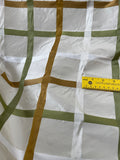 Designer Quality Silk Taffeta/ Satin Plaid - BURNT GOLD/MOSS GREEN!!!