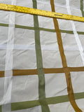 Designer Quality Silk Taffeta/ Satin Plaid - BURNT GOLD/MOSS GREEN!!!