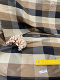 Fabulous Quality Silk Shantung plaid - Black/Olive/Burnt Gold!!!
