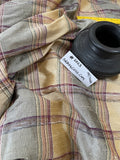 Designer Quality, Silk Shantung Plaid, Heavy Quality - Pewter/Banana!!!