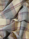 Designer Quality, Silk Shantung Plaid, Heavy Quality - Pewter/Banana!!!