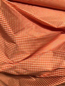Designer Quality Silk Shantung Gingham Check - ORANGE/ WHITE!!!