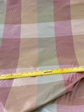 Designer Quality Silk Shantung Plaid - PEACH/ GREENS/ GOLD/ TAUPE!!!