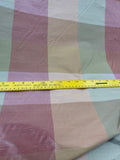 Designer Quality Silk Shantung Plaid - PEACH/ GREENS/ GOLD/ TAUPE!!!