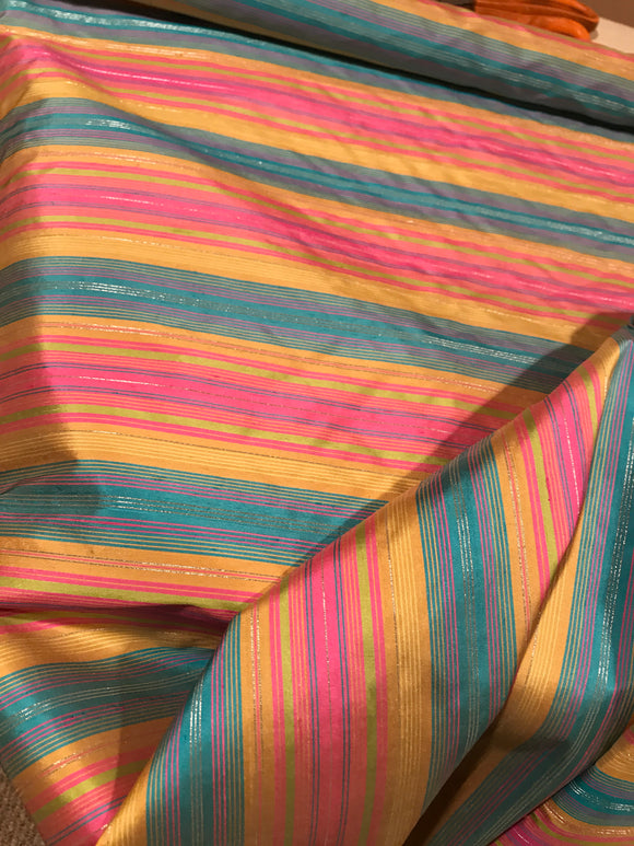 Designer Quality Silk Shantung Stripes- GOLD/ YELLOW/ PINK/ TURQUOISE!!!