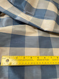 Designer Quality Silk Shantung plaid - Off-White / Blues!!!