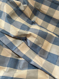 Designer Quality Silk Shantung plaid - Off-White / Blues!!!