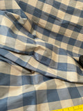 Designer Quality Silk Shantung plaid - Off-White / Blues!!!