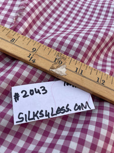 Designer Quality Silk Shantung Gingham Check - Magenta/White!!!