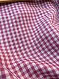 Designer Quality Silk Shantung Gingham Check - Magenta/White!!!