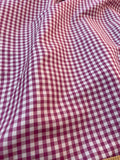 Designer Quality Silk Shantung Gingham Check - Magenta/White!!!