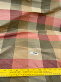 Designer Quality Silk Shantung plaid - Peach/Olive/Banana Gold!!!