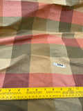 Designer Quality Silk Shantung plaid - Peach/Olive/Banana Gold!!!