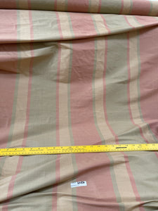 Designer Quality Silk Shantung Stripes - Green/Gold/Brick Red!!!