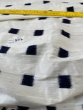 Designer Quality Silk Dupioni Ikkat - Off White / Navy!!!