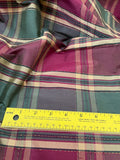 Designer Quality Silk Shantung plaid - Wine/ Greens!!!