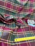 Designer Quality Silk Shantung plaid - Wine/ Greens!!!