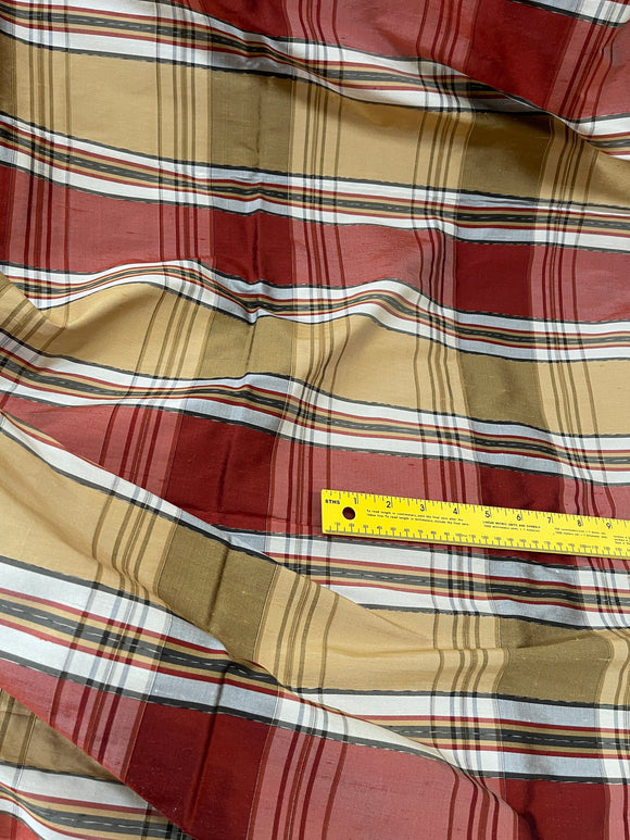 Designer Quality Silk Shantung plaid - BANANA GOLD/ OLIVE GOLD!!!