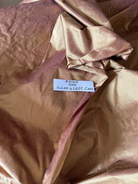 Fabulous Quality Iridescent Silk Shantung - GOLD / BROWN!!!