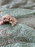 Exquisite Quality Silk Organza Sheer Embroidery - MINT GREEN!!!