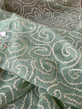 Exquisite Quality Silk Organza Sheer Embroidery - MINT GREEN!!!
