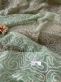 Exquisite Quality Silk Organza Sheer Embroidery - MINT GREEN!!!