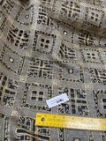 Exquisite Quality Silk Organza Embroidery Geometrical Pattern - BLACK/ GOLD!!!