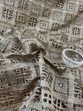 Exquisite Quality Silk Organza Embroidery Geometrical Pattern - BLACK/ GOLD!!!