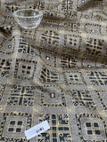 Exquisite Quality Silk Organza Embroidery Geometrical Pattern - BLACK/ GOLD!!!