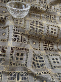 Exquisite Quality Silk Organza Embroidery Geometrical Pattern - BLACK/ GOLD!!!