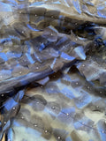 Exquisite Quality Iridescent Silk Organza Hand Embroidery - BLUE/ BLACK!!!