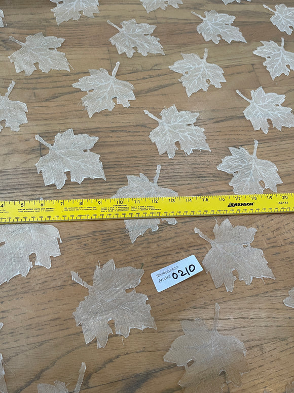 Exquisite Quality Silk Organza Sheers/ Maple Leaf- GOLD!!!