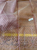 Exquisite Quality Silk Organza Border Hand Embroidered - PINK!!!