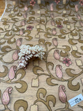 Exquisite Quality Silk Organza Sheer Embroidery / Hand Painted - OLIVE!!!