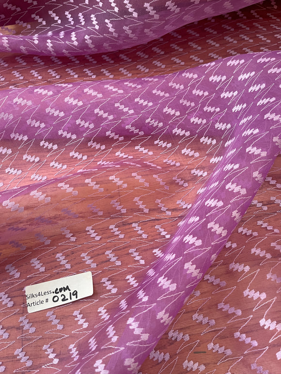 Exquisite Quality Silk Organza Sheer Embroidery - PURPLE!!!