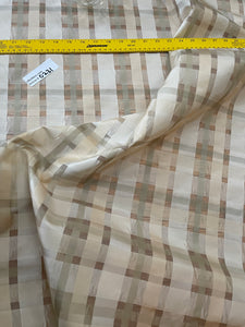 Exquisite Quality Silk Organza Plaid - IVORY/ PEACH/ LIGHT GREEN!!!