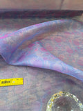 Exquisite Quality Silk Organza sheers, floral pattern- BLUES/ PURPLE!!!